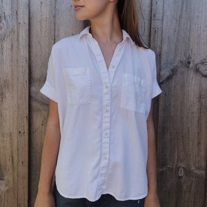 madewell white courier button down shirt